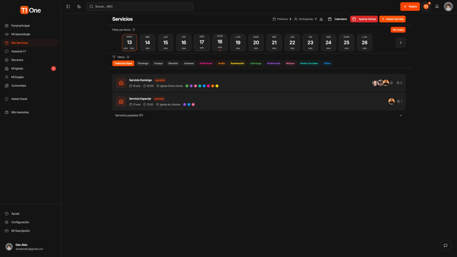 TI One en computadora: planificación de servicios